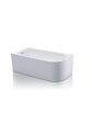 Acrylic free standing back-to-wall bathtub, model NOLA white 150x75x58 cm - 5